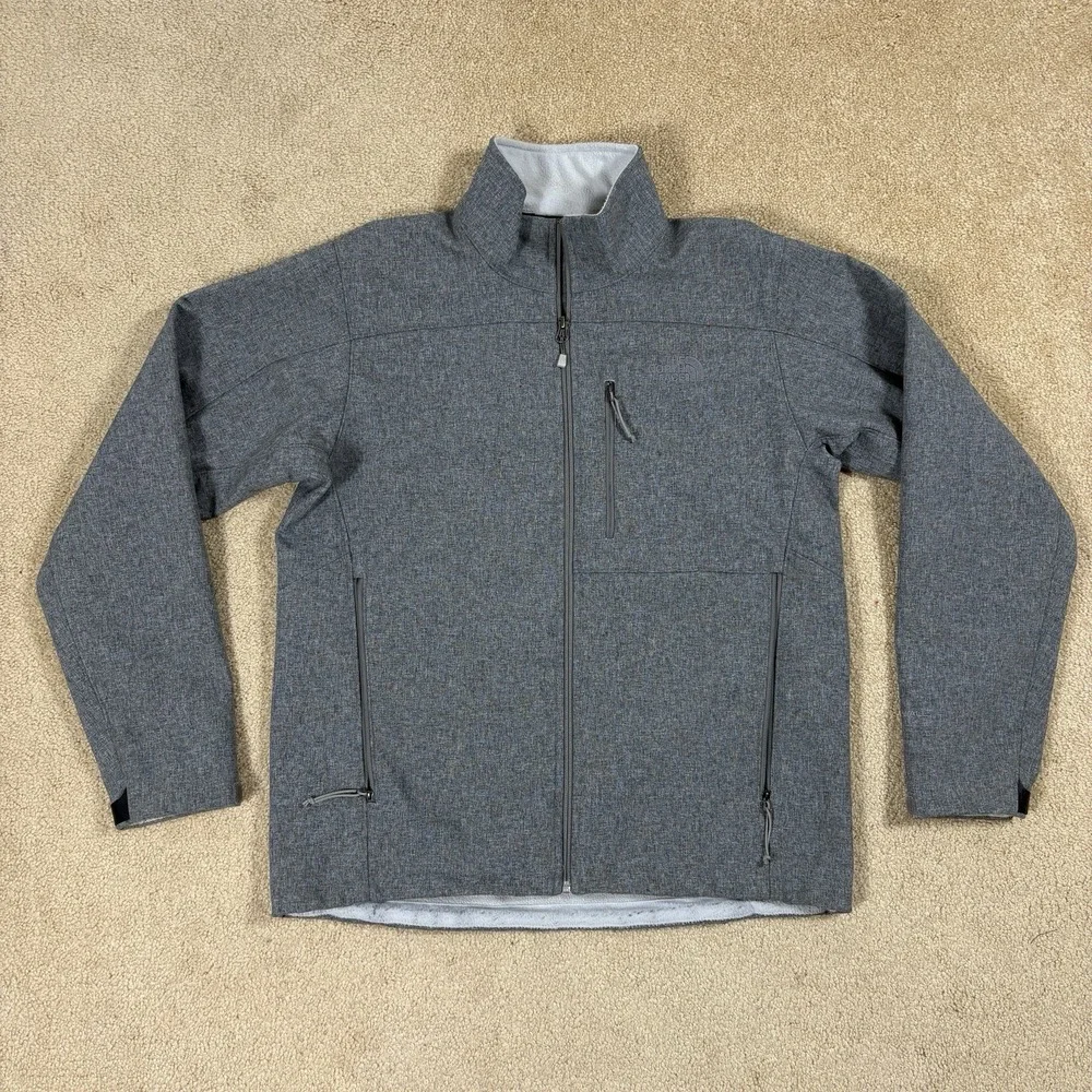 The North Face Windwall Jacket Mens Medium Gray Softshell Full Zip